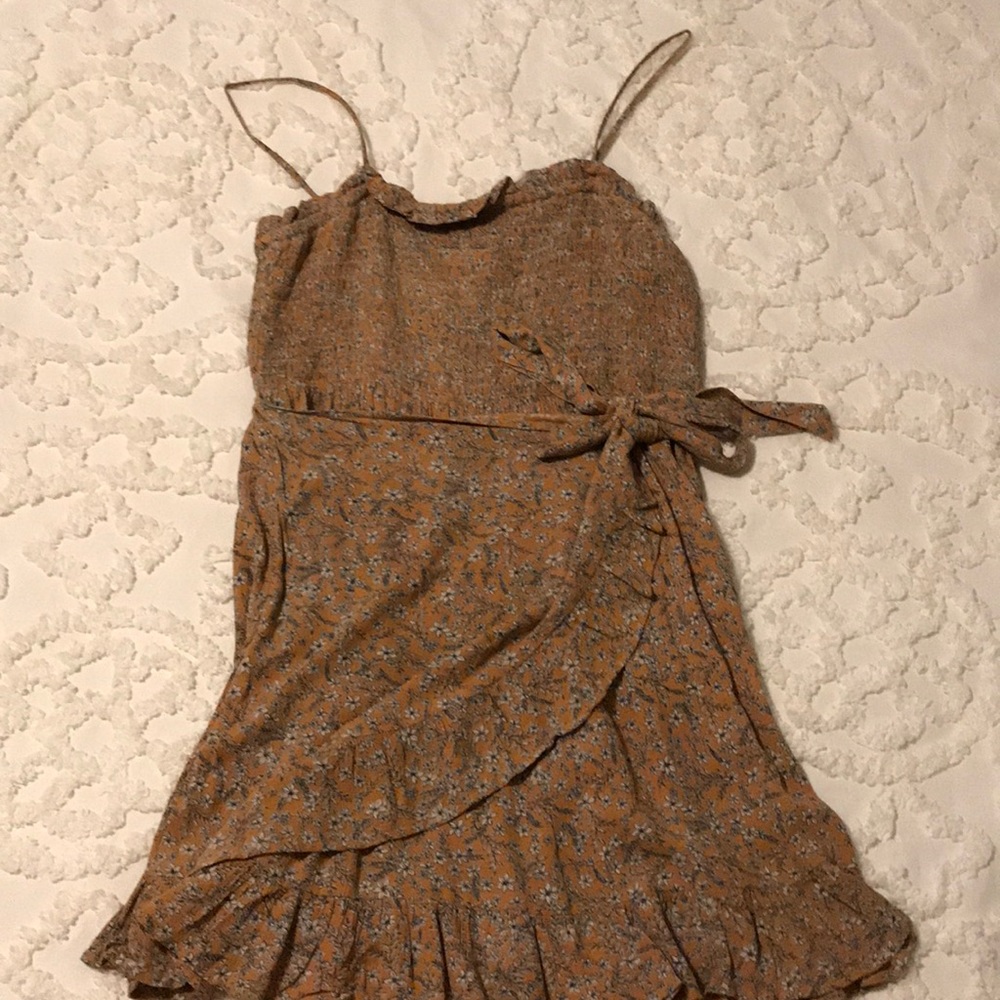 American Eagle Wrap Skirt Dress with Smocked Top